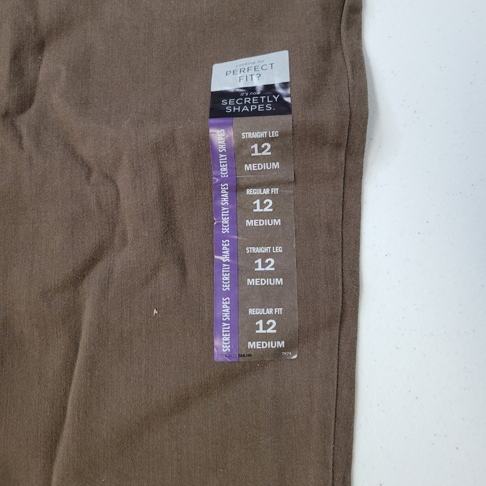 Lee Perfectly Fit Shapes Straight Leg‎ Pants Woodspice Medium 12 Mid Rise TAG - Picture 11 of 12